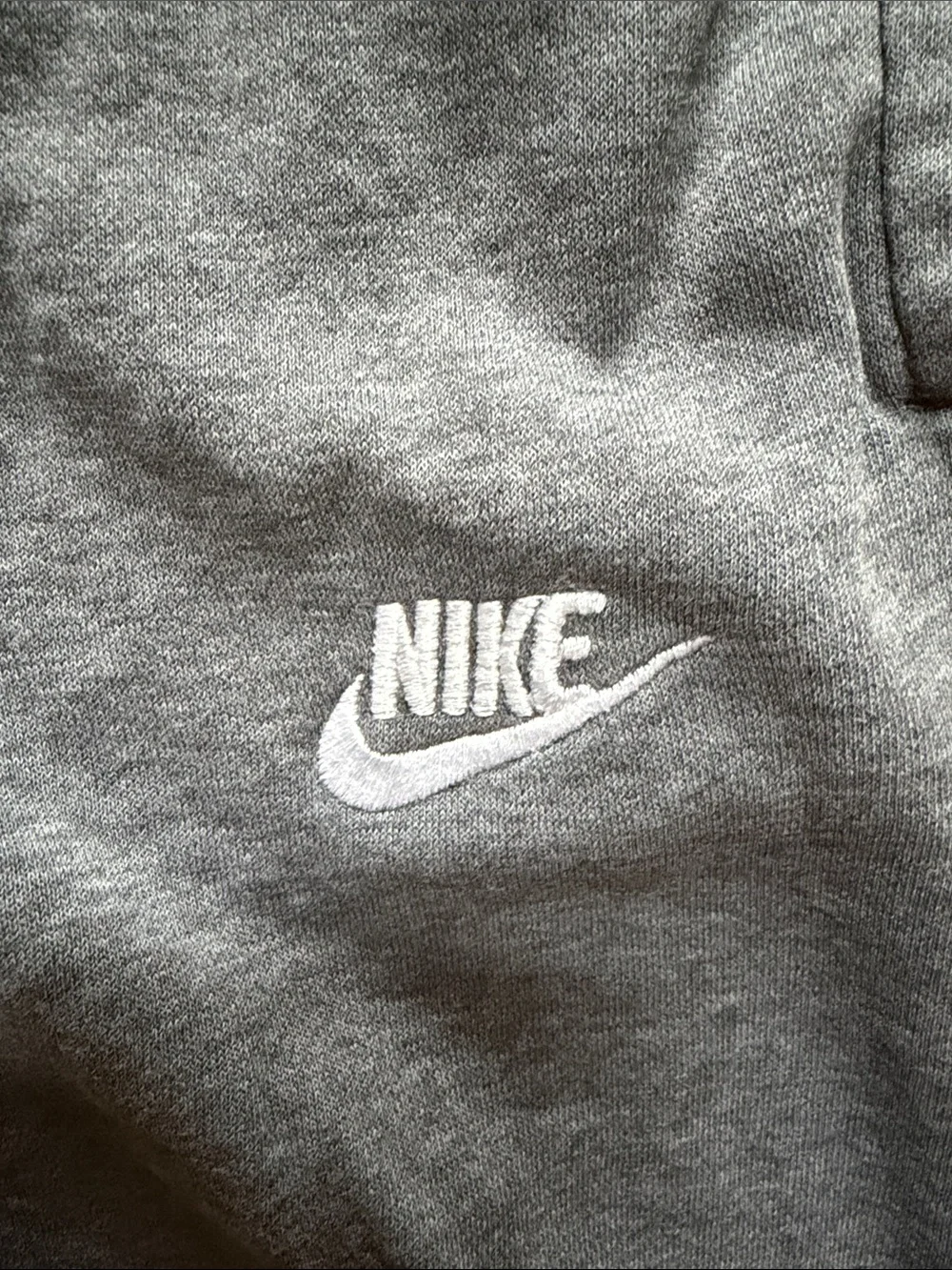 Nike Men's Dark Gray Fleece Joggers with White Swoosh